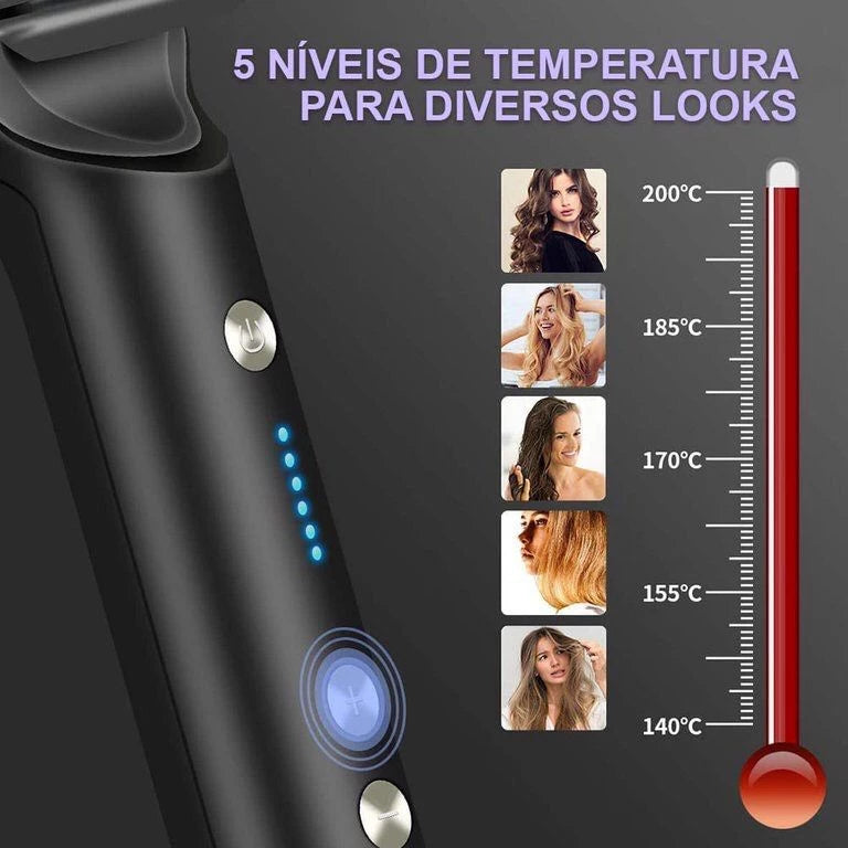 Escova Alisadora Bivolt 5 em 1 - Alisa, Hidrata, Modela, Alinha e Anti-Frizz