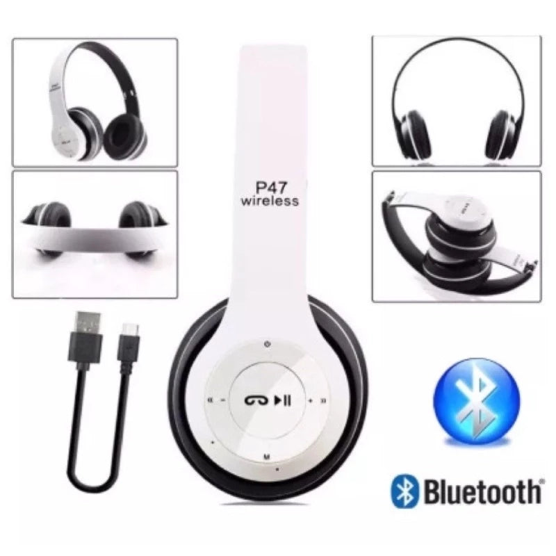 Fone P47 Headphone Sem Fio Estéreo Redução de Ruídos Bluetooth 5.0 Universal